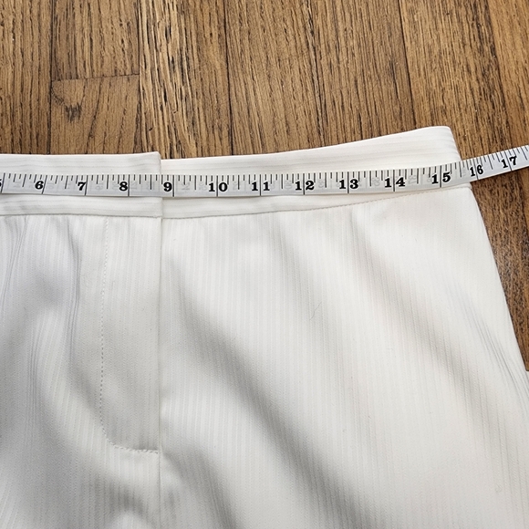 St John Collection Pinstripe White Wide Leg Dress Pants Women's Size 10 - Picture 9 of 11